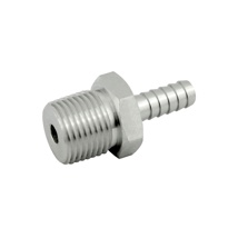 HOSE BARB ADAPTER, 1/4"B x 3/8"MPT (S/S)