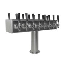 DUAL-SIDED "T" TOWER,  4"-DIA. 16-FCT GLYCOL (S/S-W/CHROME ACCESSORIES)