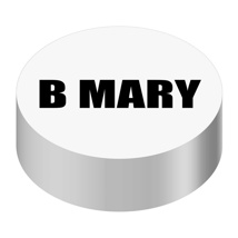ID CAP-ROUND, WHITE/BLACK (BMARY)