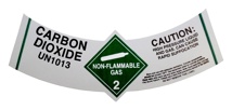 CYLINDER LABEL-CAUTION: CARBON DIOXIDE (250/ROLL)