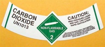 CYLINDER LABEL-CAUTION: CO₂ (W/CORP ID)